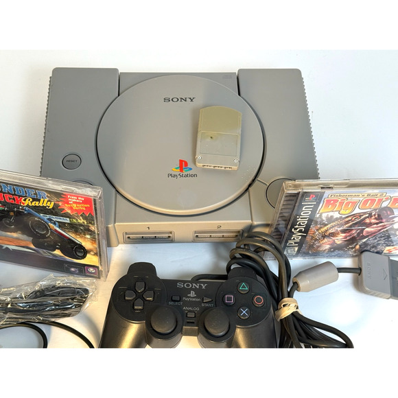 Sony PlayStation 1 SCPH-9001 Console & 1 Controller, Mem Card + 2 Games - Tested - Picture 4 of 10